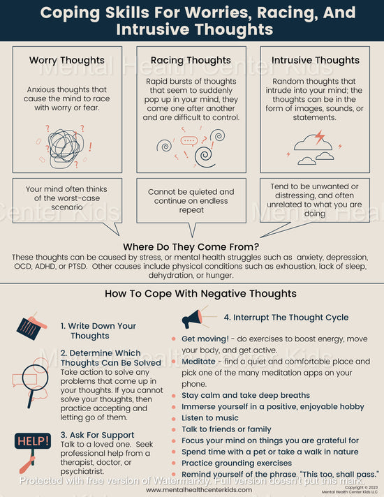 Extreme Racing Thoughts Coping Skills For Worries, Racing, And Intrusive Thoughts – Mental ...