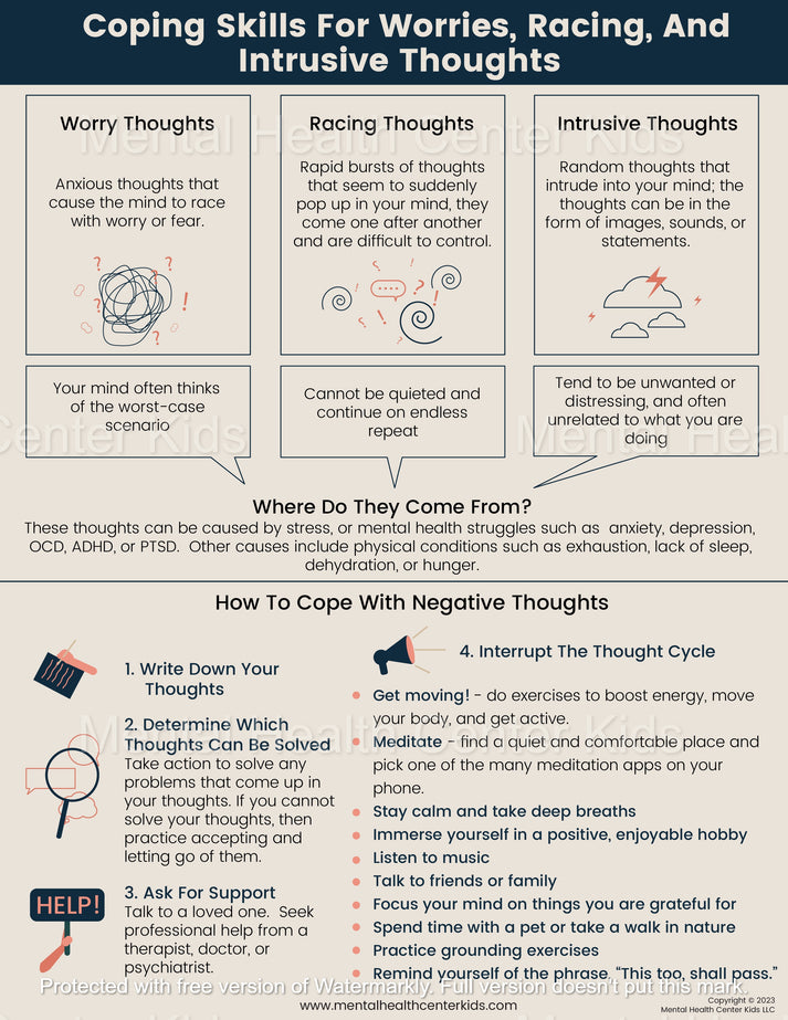 Adhd Racing Thoughts Coping Skills For Worries, Racing, And Intrusive Thoughts – Mental ...