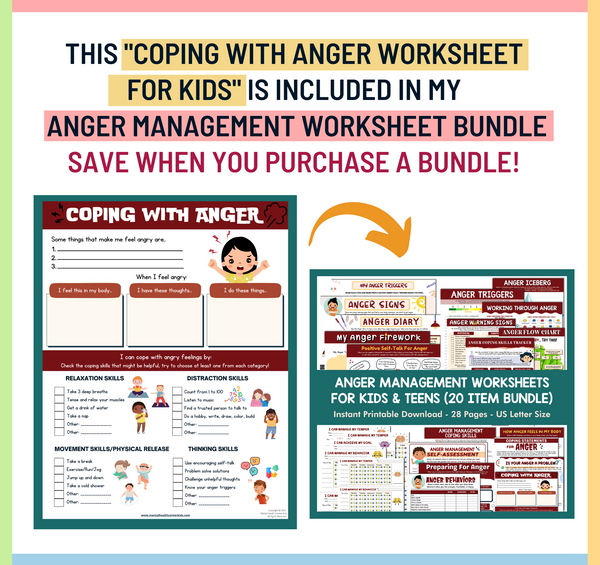 Coping With Anger Worksheet – Mental Health Center Kids