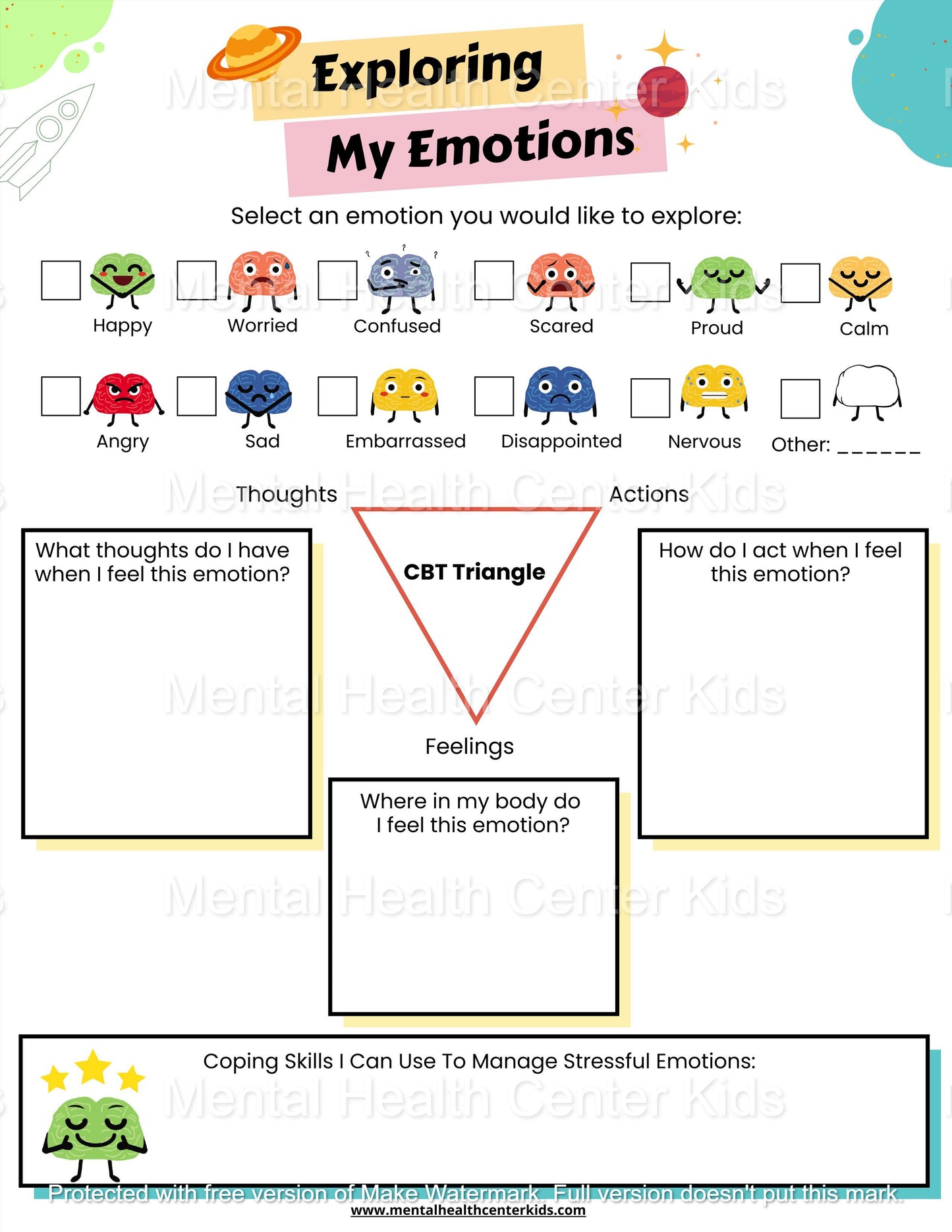 Exploring My Emotions Worksheet
