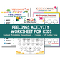 Feelings and Emotions Worksheets Activity For Kids