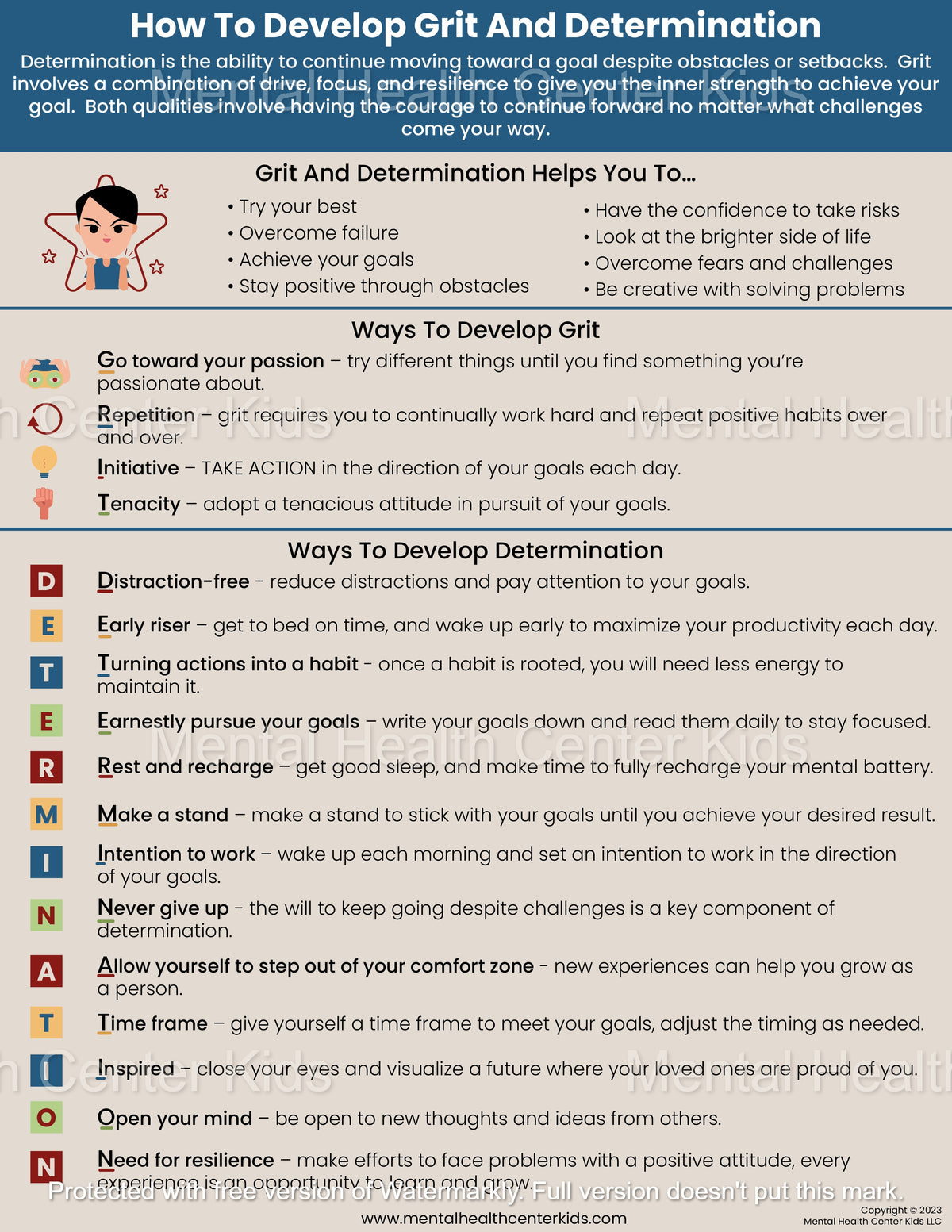 Deveoping G Rit How to Develop Grit and Determination – Mental Health Center Kids