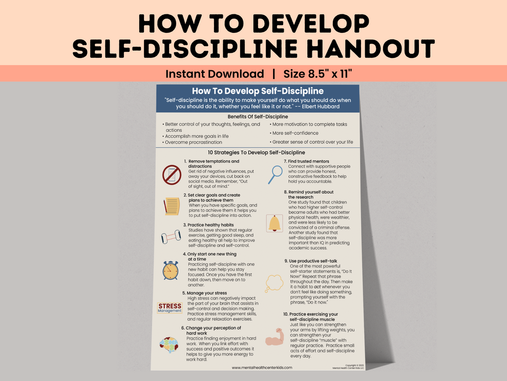 How To Develop Self-Discipline – Mental Health Center Kids