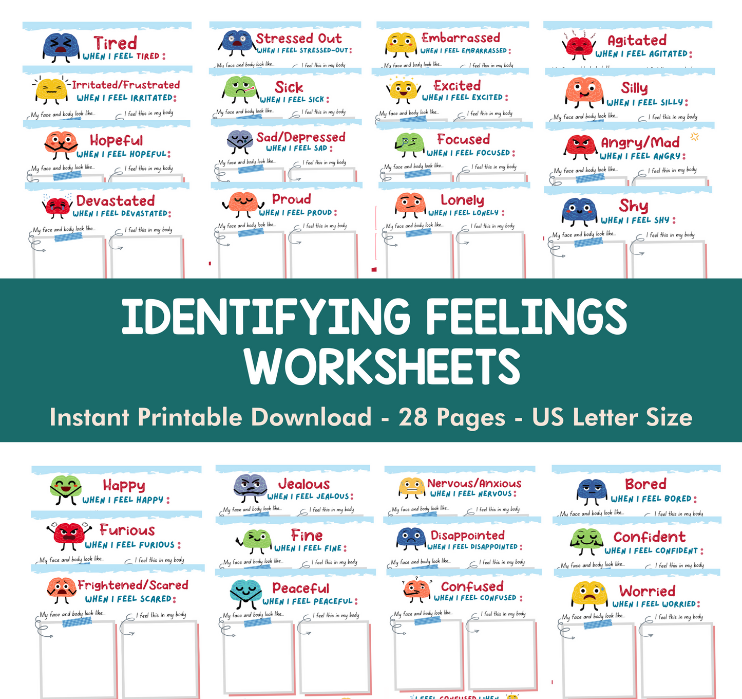 Identifying Feelings Worksheets