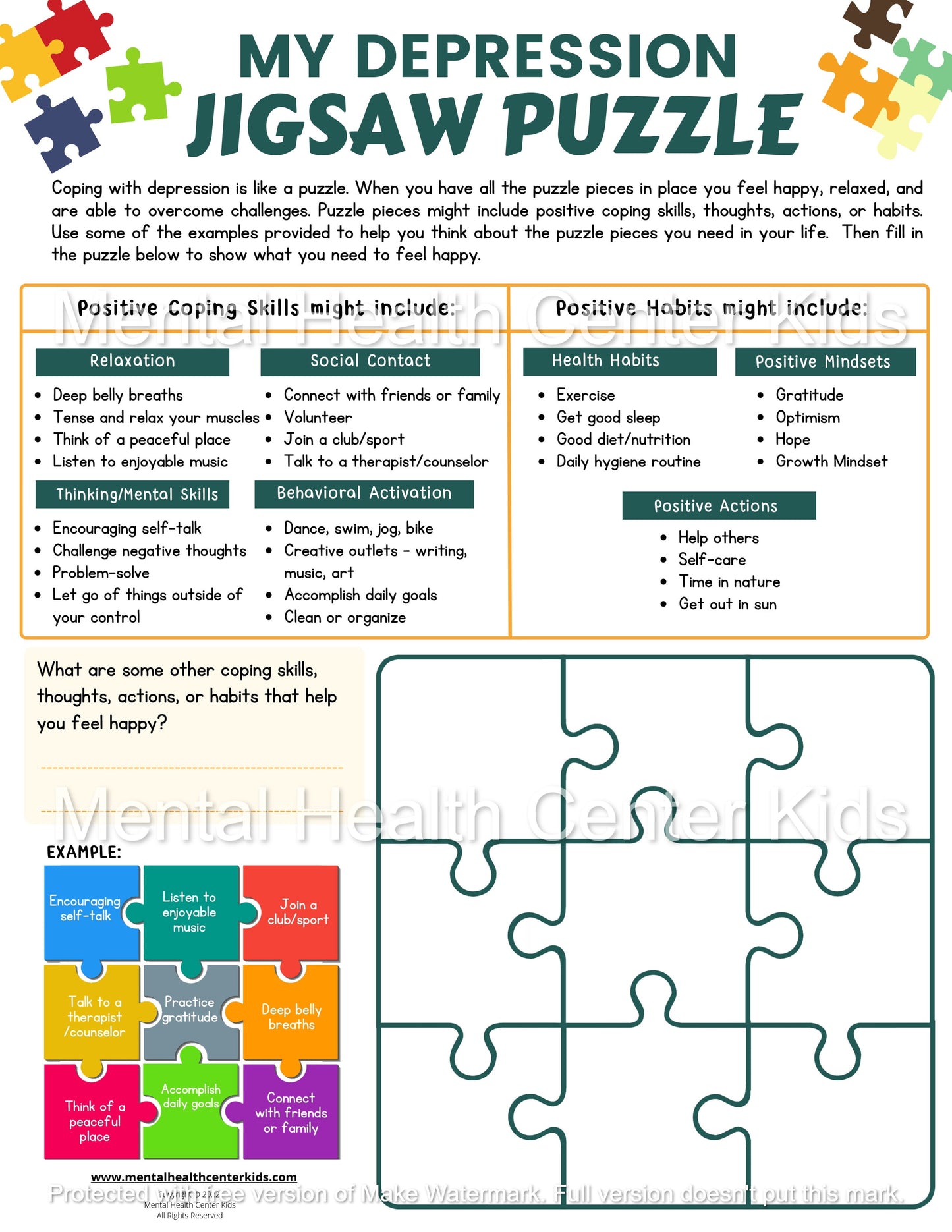 jigsaw puzzle worksheet