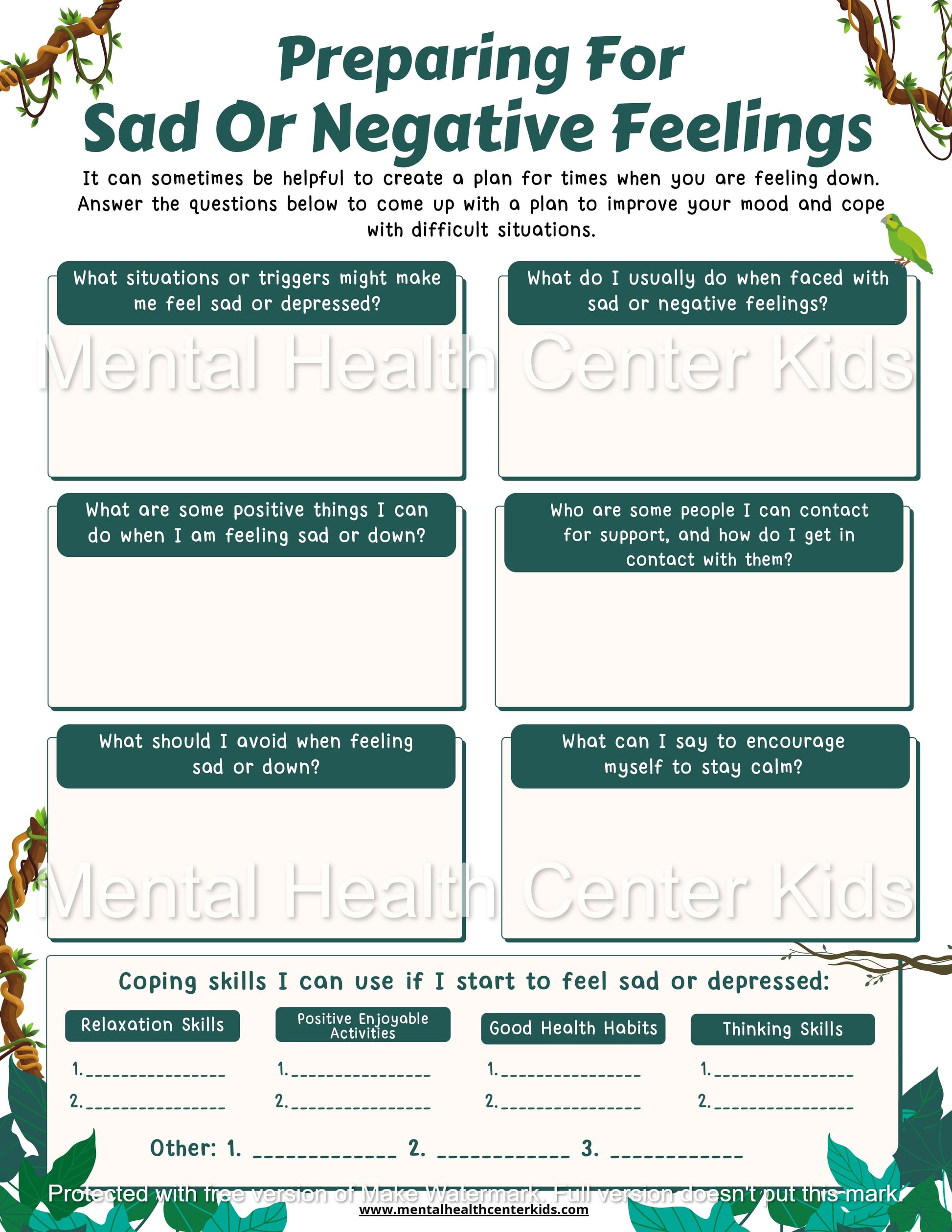 Depression Worksheets for Kids and Teens – Mental Health Center Kids depression-worksheets-for-kids-and-teens-mental-health-center-kids