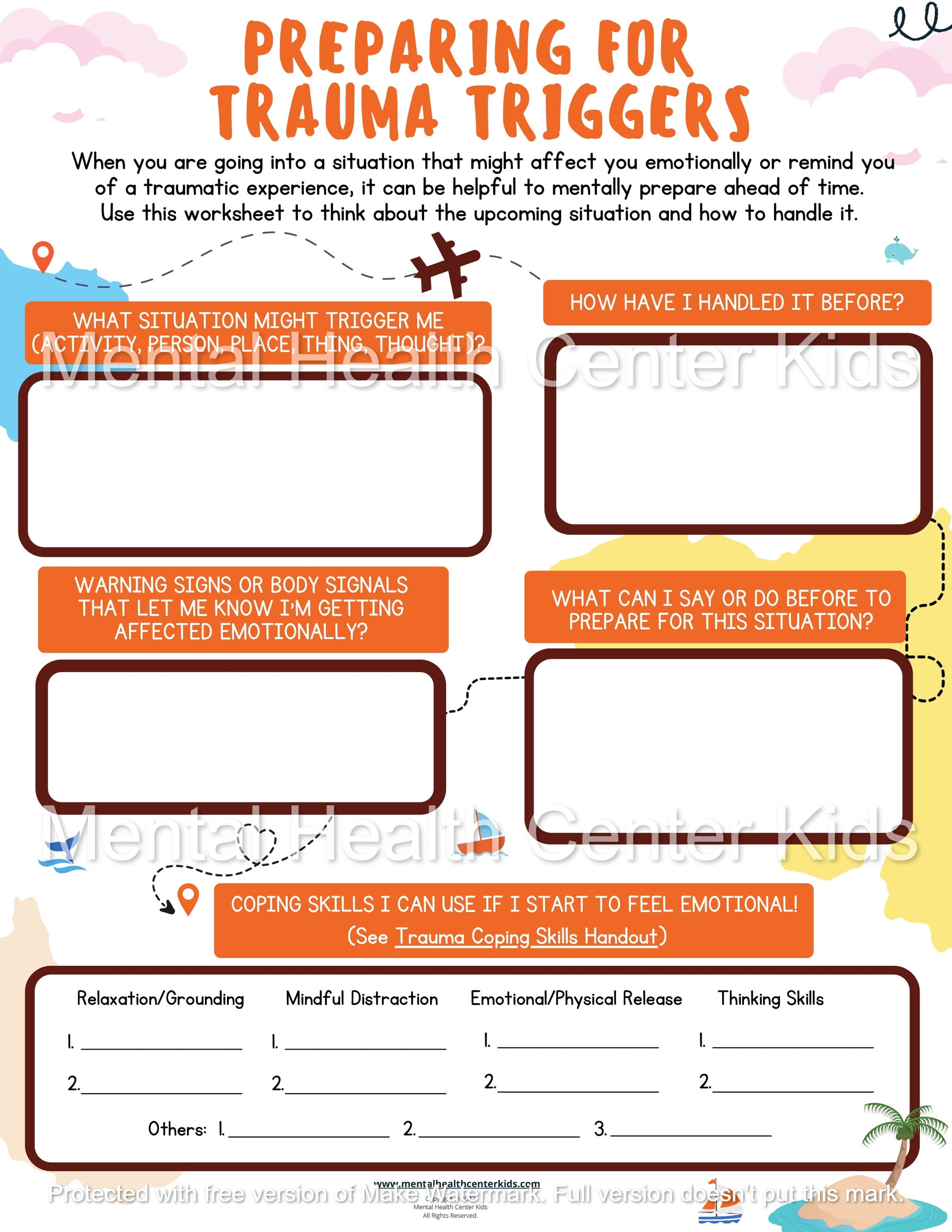 trauma triggers worksheet