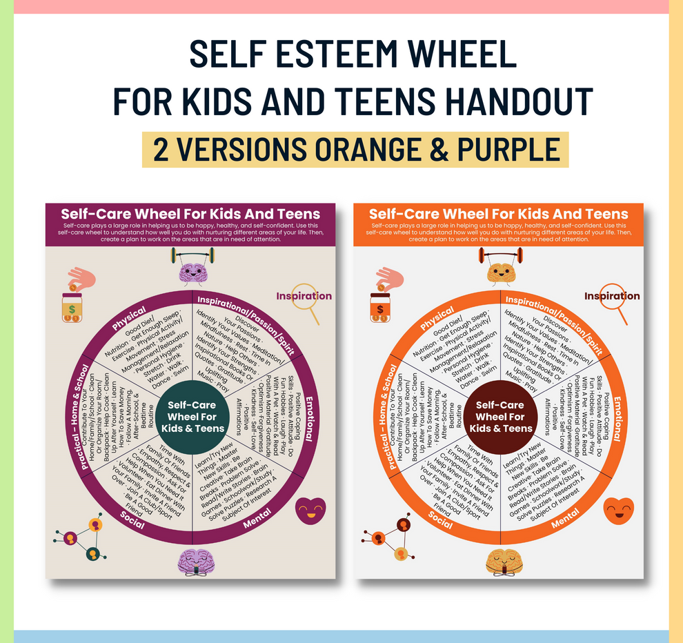Self Help Wheel Worksheet.pdf Self-Care Wheel (PDF) – Mental Health Center Kids