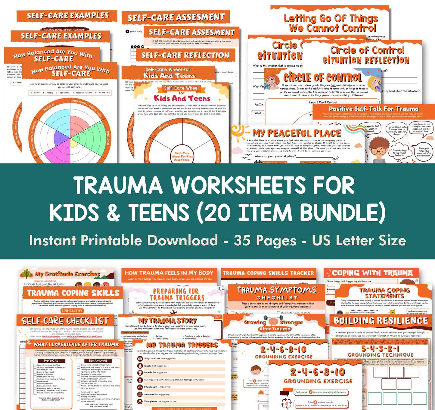trauma worksheets for kids