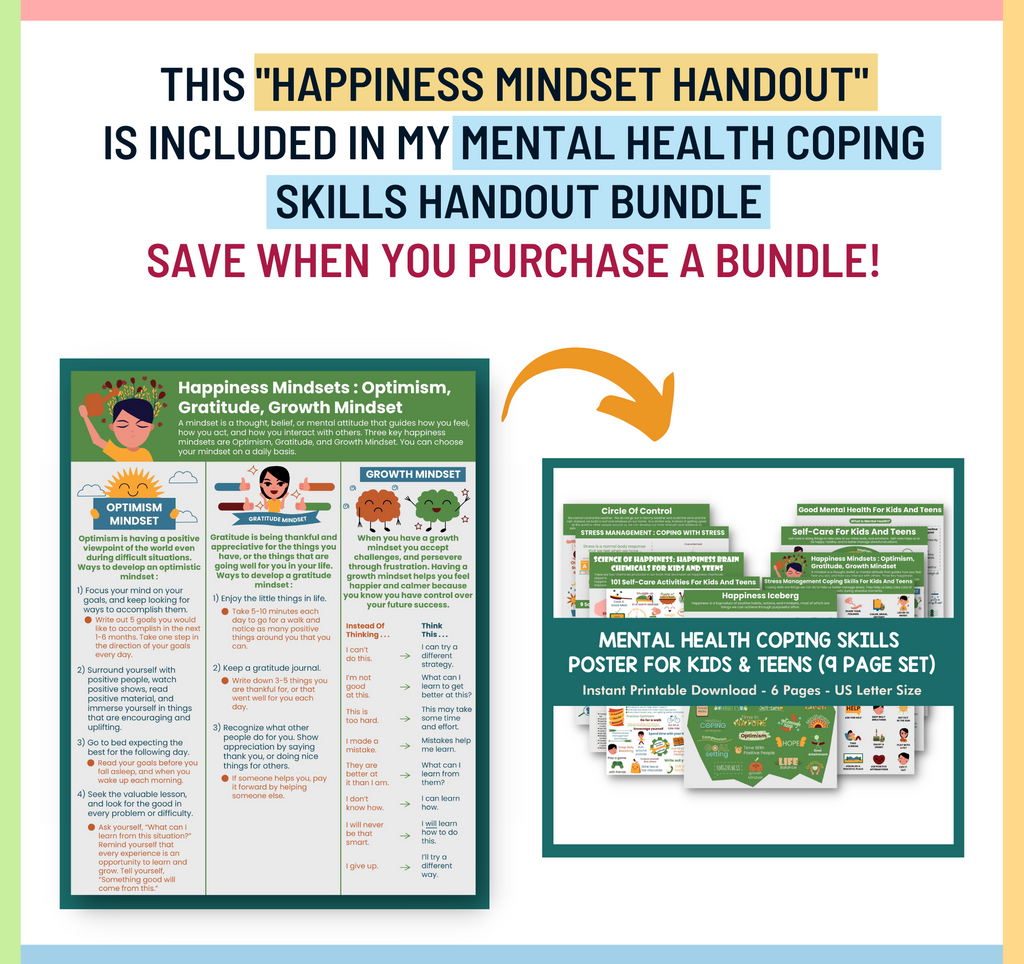 Happiness Mindsets Printable Handout