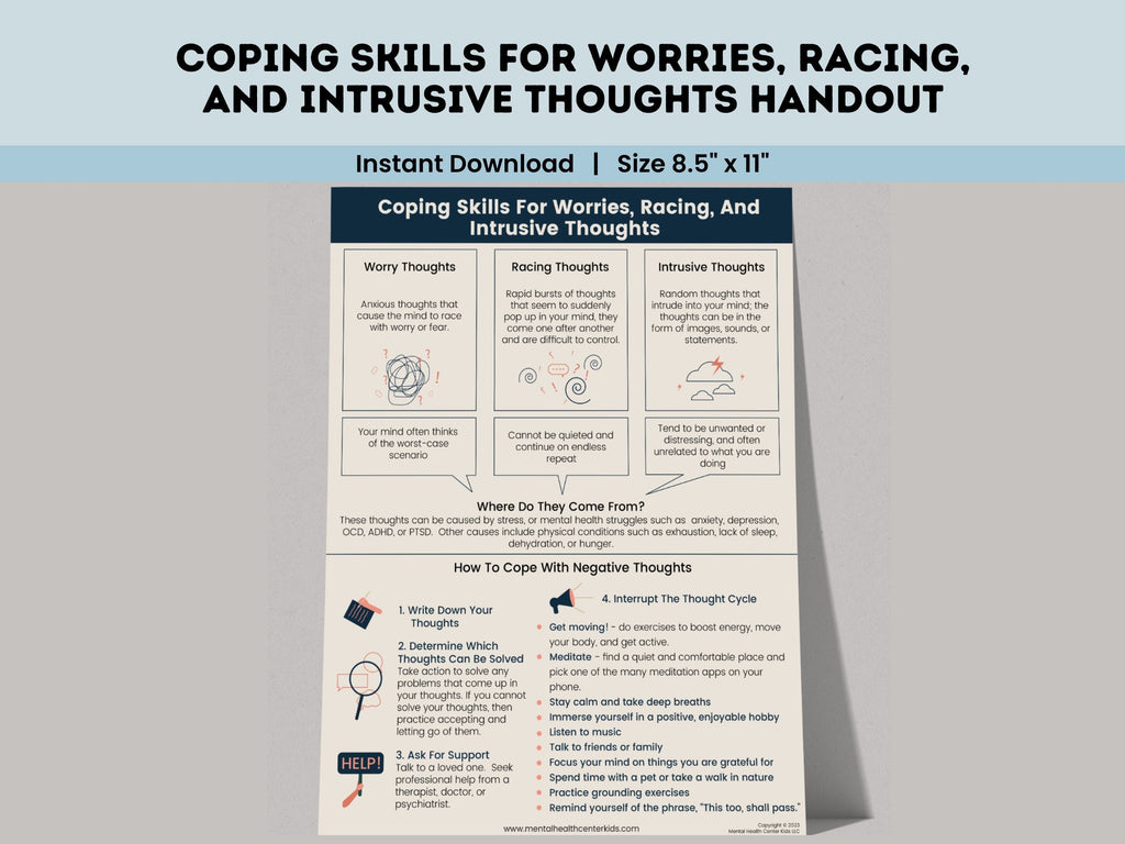 Coping Skills For Worries, Racing, And Intrusive Thoughts