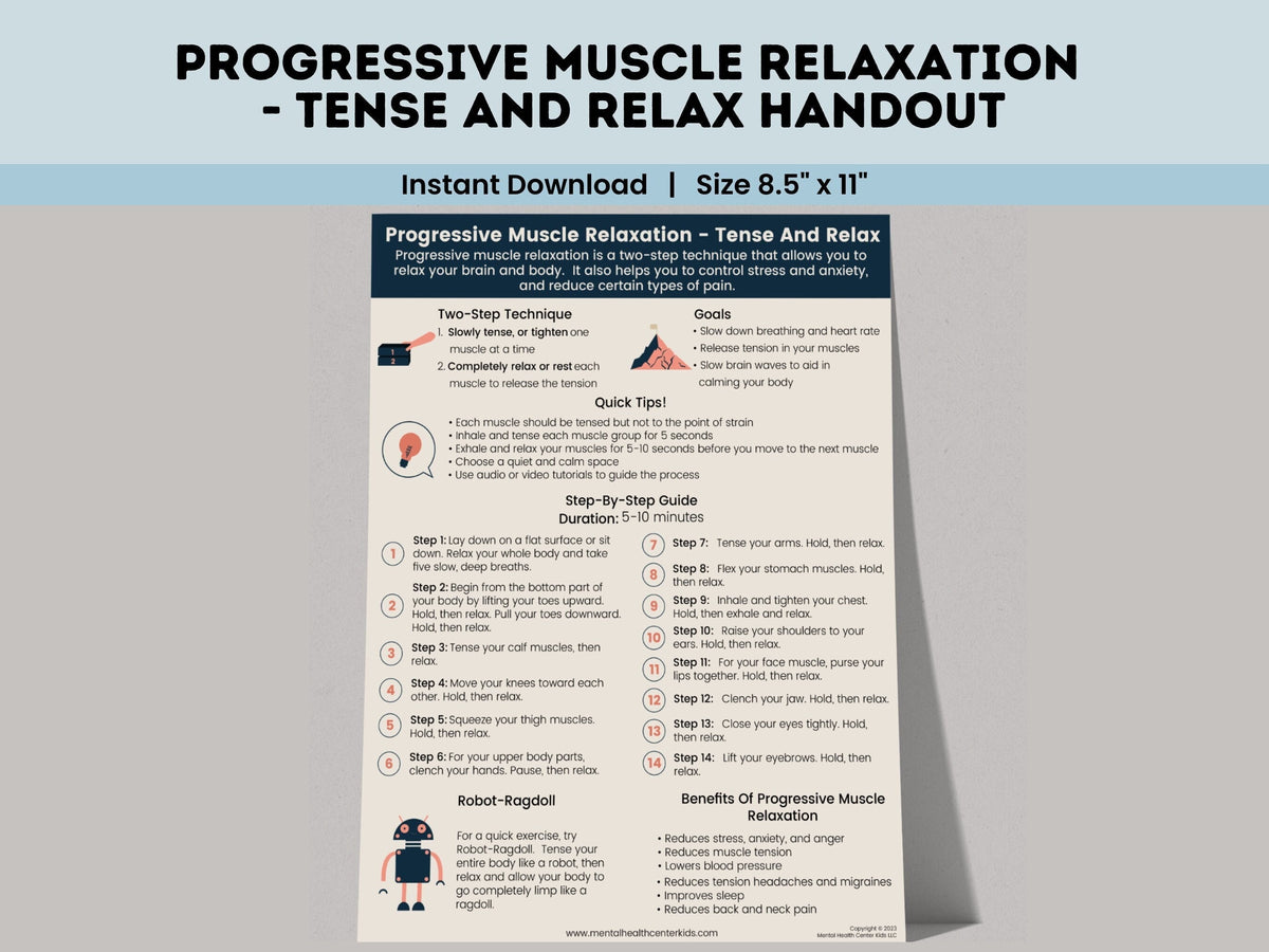 Progressive Muscle Relaxation Worksheet.pdf Progressive Muscle Relaxation (PDF) – Mental Health Center Kids