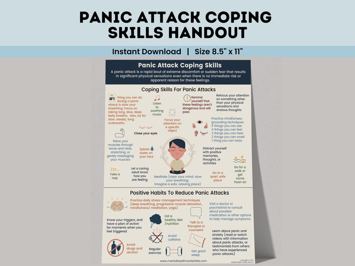 Panic Worksheets.pdf Panic Attack Coping Skills (PDF) – Mental Health Center Kids