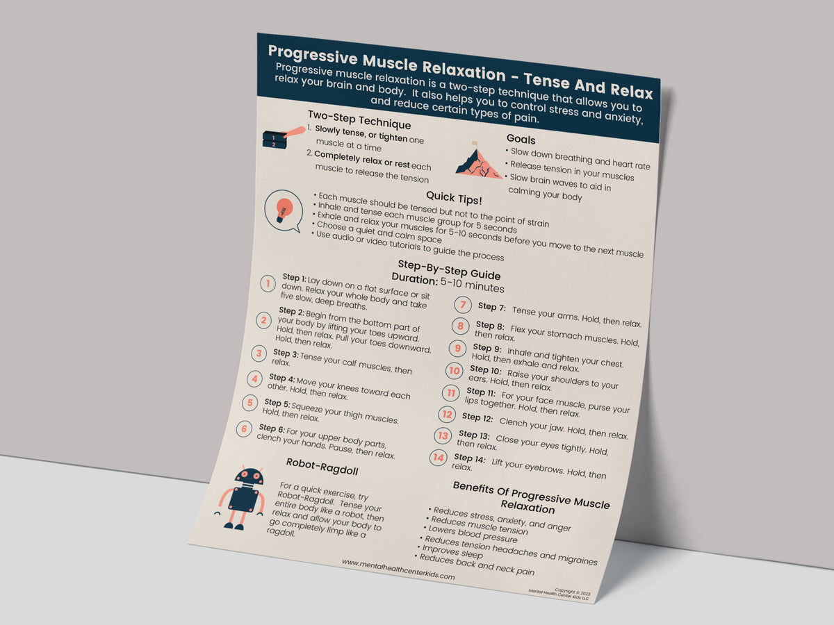 Relaxation Questions Group.pdf Progressive Muscle Relaxation (PDF) – Mental Health Center Kids