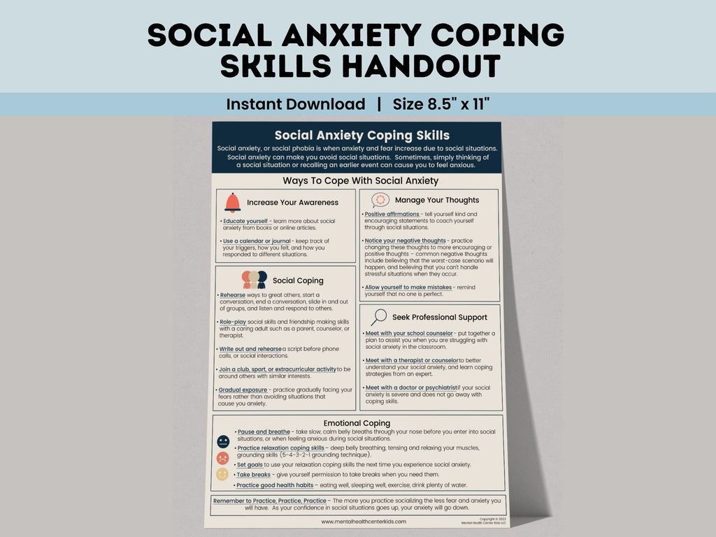 social anxiety coping skills pdf