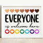 Everyone Is Welcome Here Sign