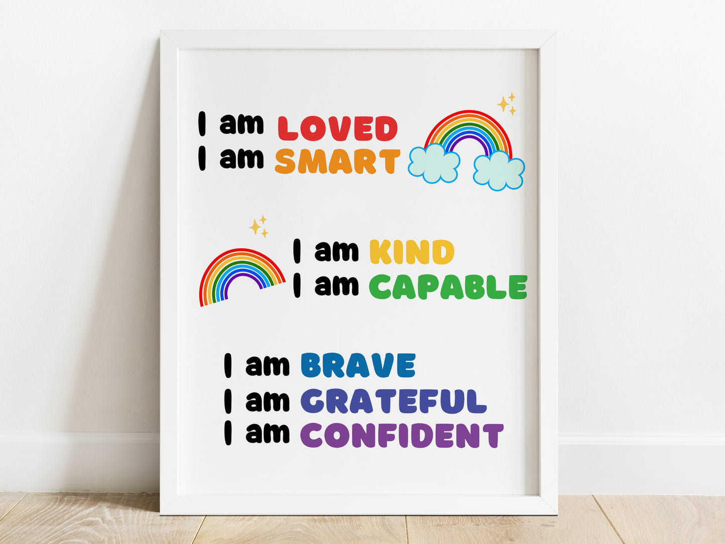 Rainbow Affirmations Poster