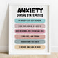 Anxiety Coping Statements Affirmation Poster