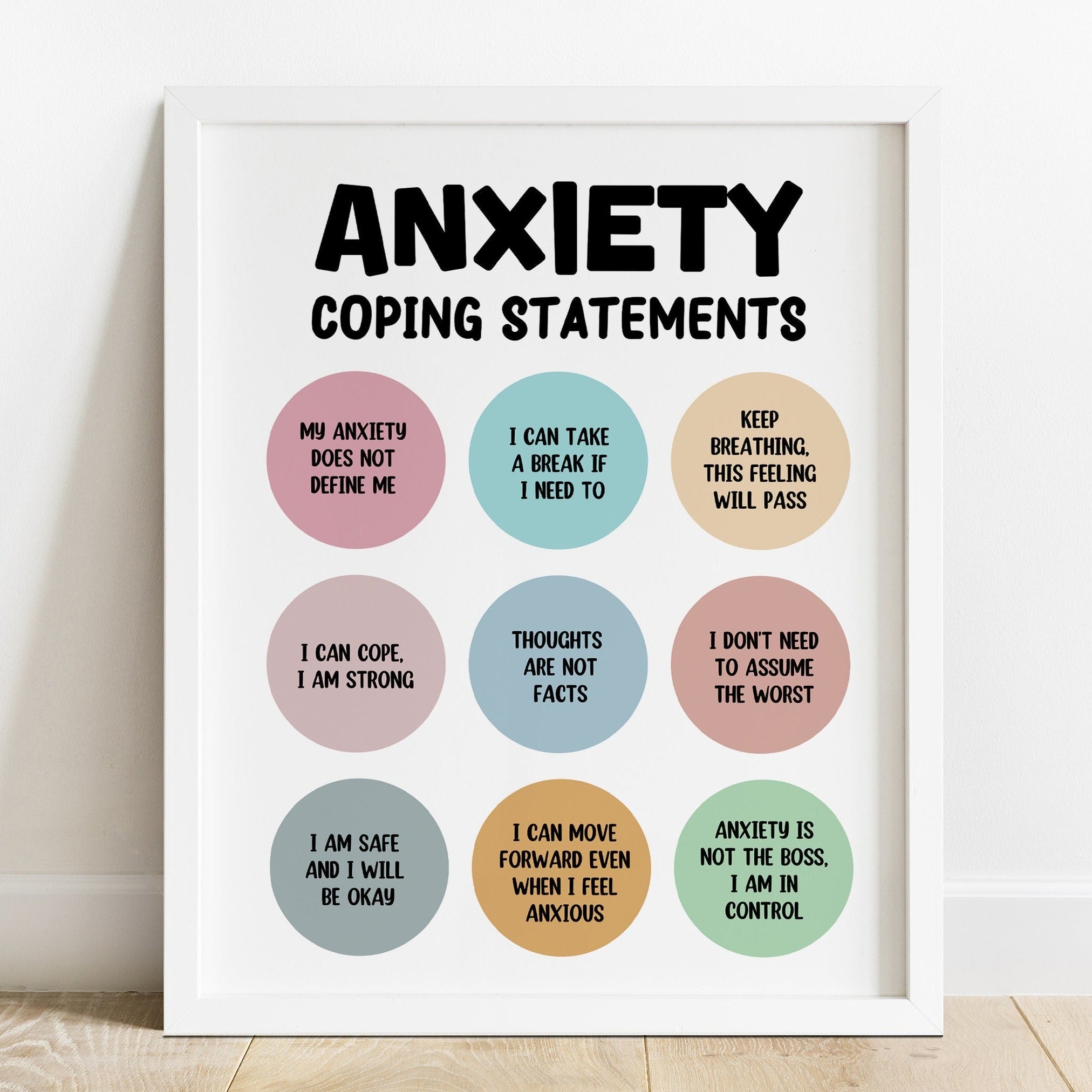 Anxiety Coping Statements Poster – Mental Health Center Kids