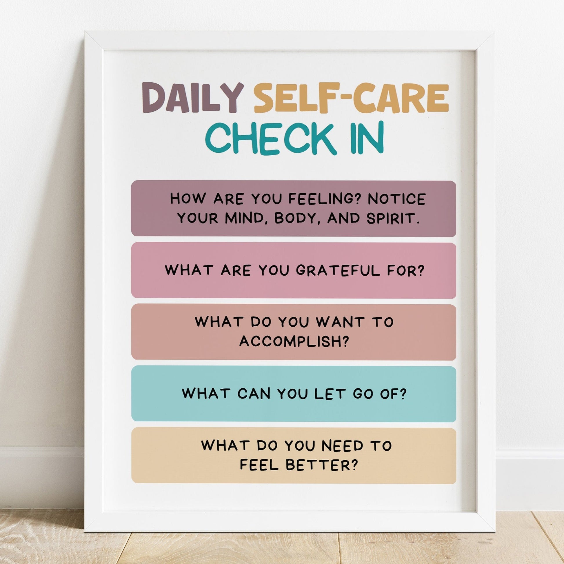 Daily Self-Care Check-In Poster