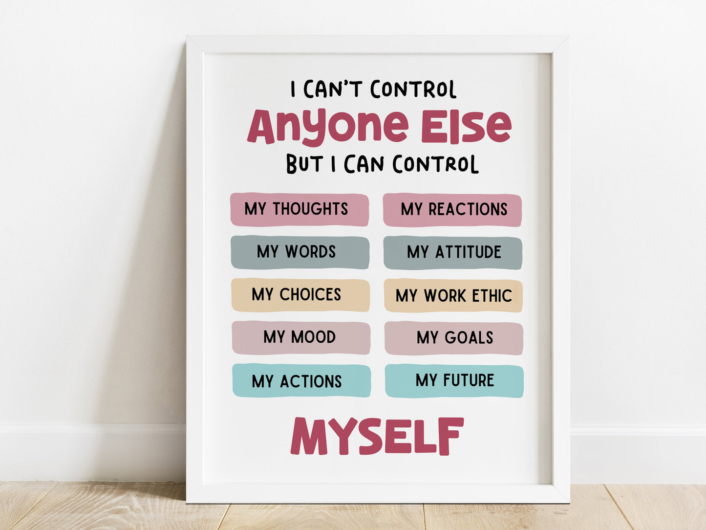 I Can't Control Anyone Else But I Can Control Myself Poster – Mental ...