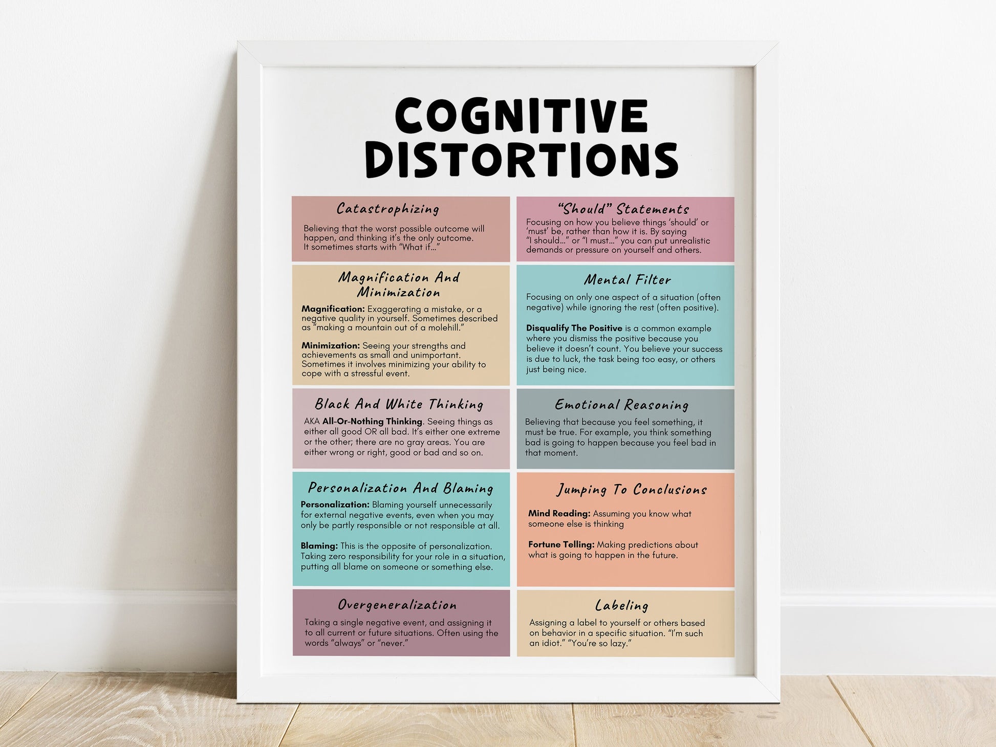 cognitive distortions printable list